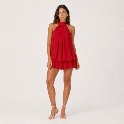 Solène Chiffon Mini Dress